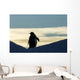 Silhouette of Gentoo Penguin standing at dusk Wall Mural