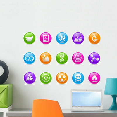 Science Rainbow Series Wall Decal shown on a wall