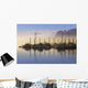 Fog lifting over Auke Bay Harbor, Juneau, Southeast Alaska Wall Mural