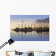 Fog lifting over Auke Bay Harbor, Juneau, Southeast Alaska Wall Mural