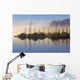 Fog lifting over Auke Bay Harbor, Juneau, Southeast Alaska Wall Mural