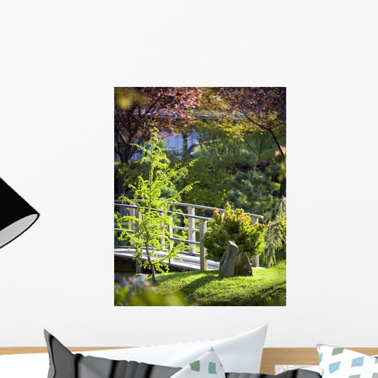 Footbridge in the Japanese Gardens Wall Mural