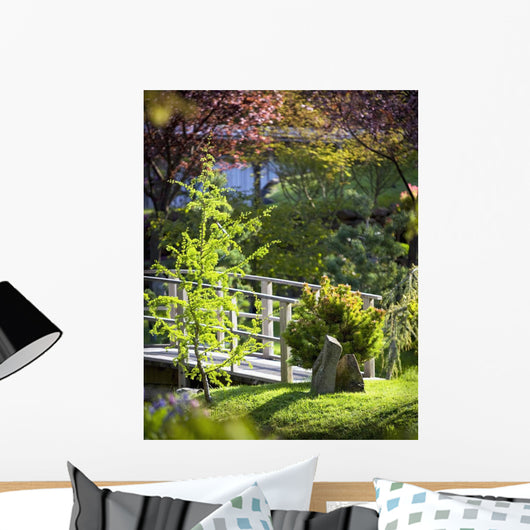 Footbridge in the Japanese Gardens Wall Mural