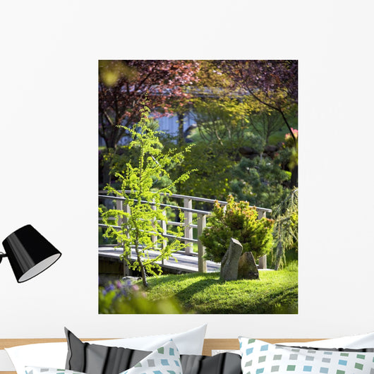 Footbridge in the Japanese Gardens Wall Mural