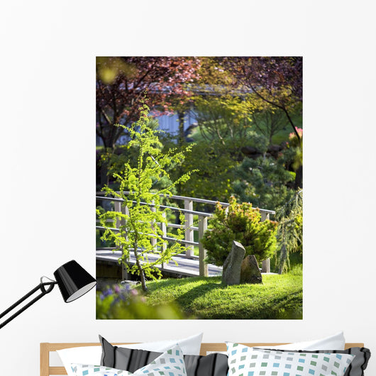 Footbridge in the Japanese Gardens Wall Mural