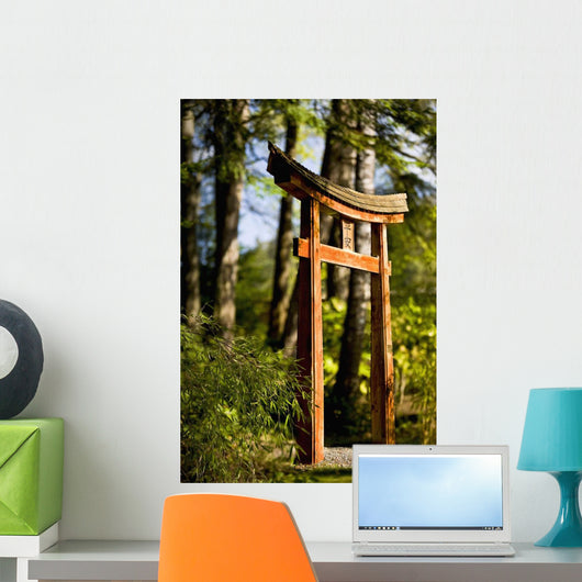 Arch on pathway in the Japanese Gardens Wall Mural