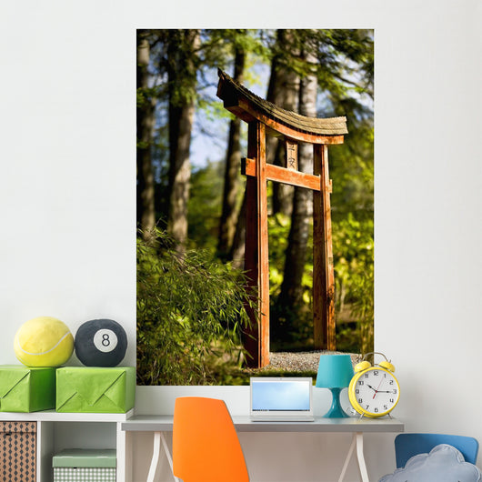 Arch on pathway in the Japanese Gardens Wall Mural