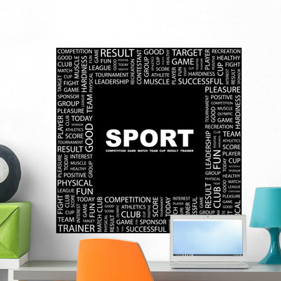 Sport Square Frame with Wall Mural shown on a wall