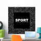 SPORT. Square frame with association terms. Wall Mural