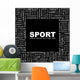SPORT. Square frame with association terms. Wall Mural