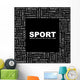 SPORT. Square frame with association terms. Wall Mural
