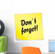 Yellow Sticky Note Don't Forget Wall Decal