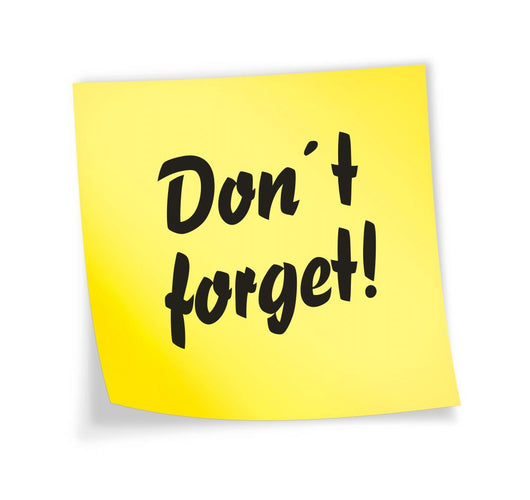 Yellow Sticky Note Don't Forget Wall Decal