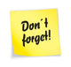Yellow Sticky Note Don't Forget Wall Decal