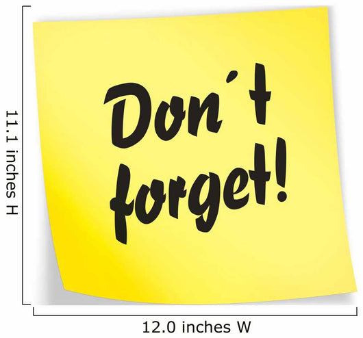 Yellow Sticky Note Don't Forget Wall Decal