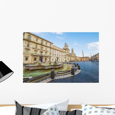 Fountain Piazza Navona Wall Mural shown on a wall