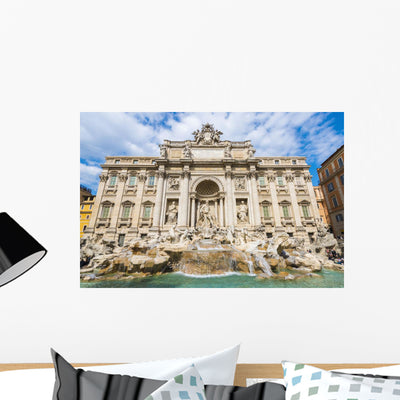 Trevi Fountain Wall Mural shown on a wall