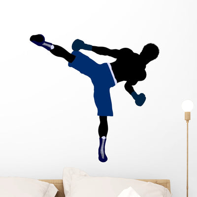 African American Male Boxer Wall Decal shown on a wall