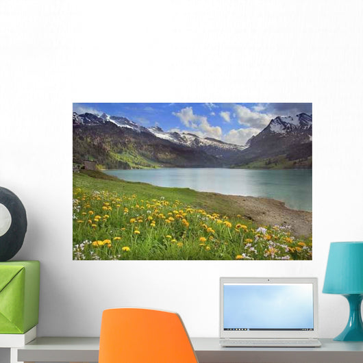 Flowering Dandelions over Mountain Wall Decal
