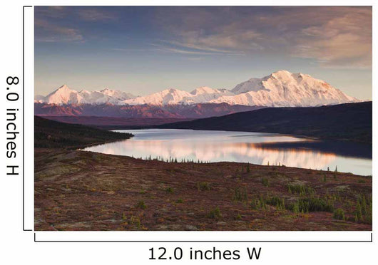 Alpenglow on Denali and the Alaska Range with Wonder Lake Wall Mural