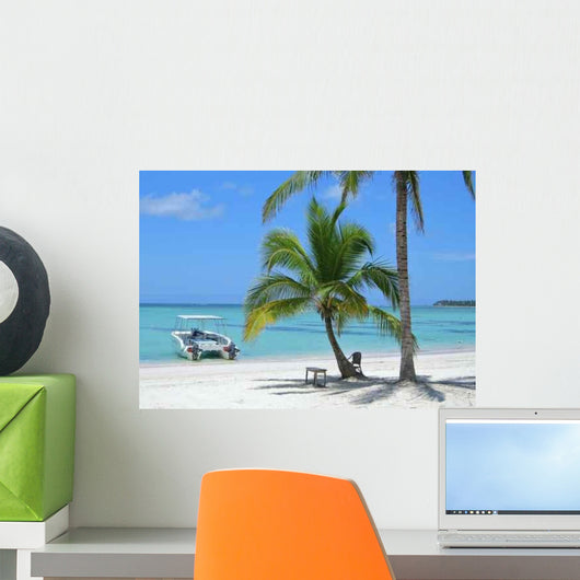 Motorboat Caribbean Beach Wall Decal
