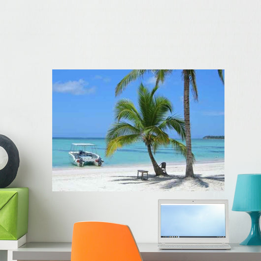 Motorboat Caribbean Beach Wall Decal