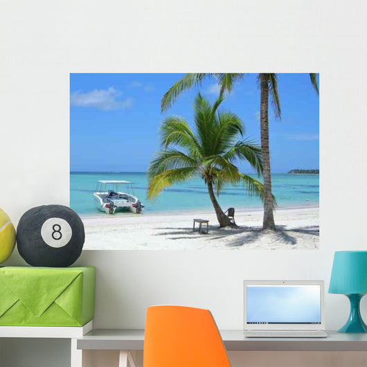 Motorboat Caribbean Beach Wall Decal