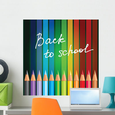 Back to School Wall Mural shown on a wall
