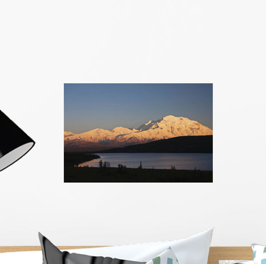 Sunset scenic over Wonder Lake and Mt McKinley Wall Mural