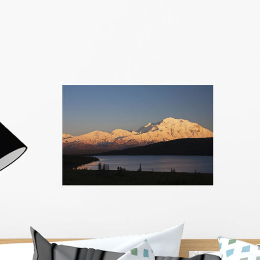 Sunset scenic over Wonder Lake and Mt McKinley Wall Mural