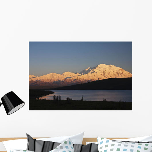 Sunset scenic over Wonder Lake and Mt McKinley Wall Mural
