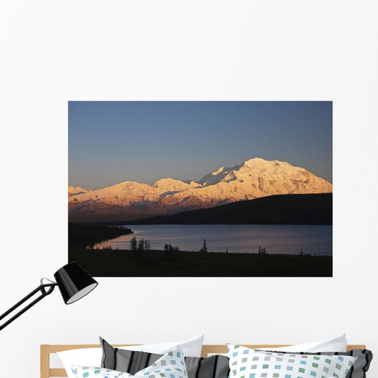 Sunset scenic over Wonder Lake and Mt McKinley Wall Mural