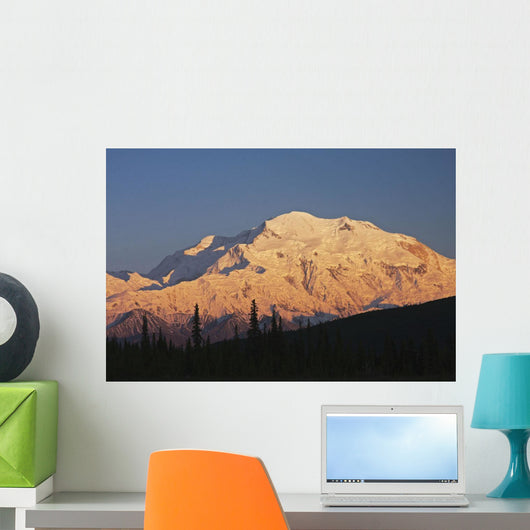 Sunset scenic on Mt McKinley, Denali National Park, Interior Alaska Wall Mural