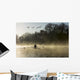 Sculling in mist on River Thames Wall Mural