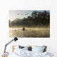 Sculling in mist on River Thames Wall Mural