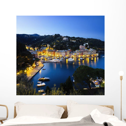 View of the harbour at dusk Wall Mural