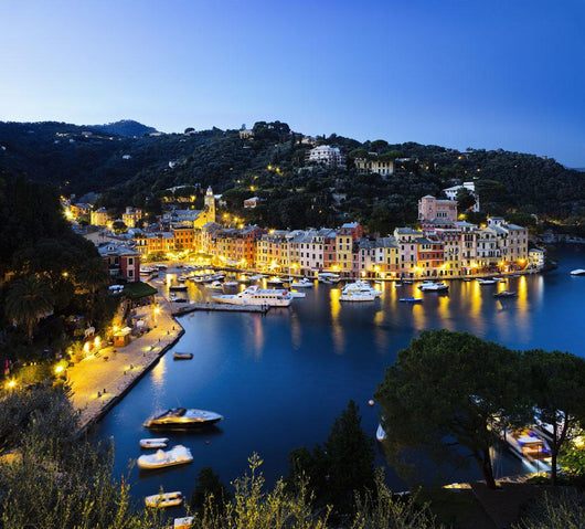 View of the harbour at dusk Wall Mural