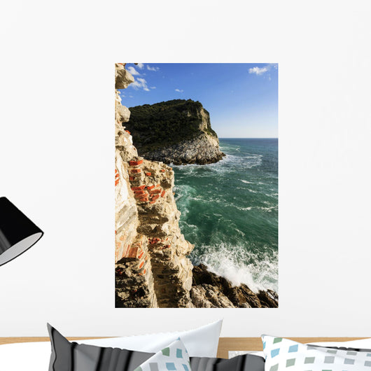 Cliffs along the coastline of the Italian Riviera Wall Mural