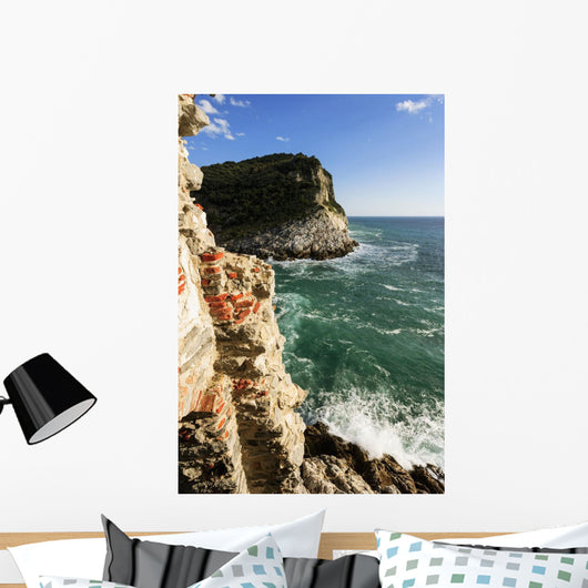 Cliffs along the coastline of the Italian Riviera Wall Mural