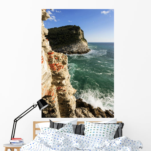 Cliffs along the coastline of the Italian Riviera Wall Mural