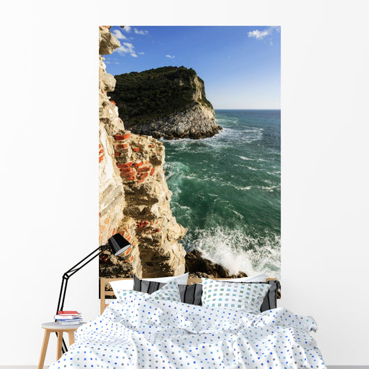 Cliffs along the coastline of the Italian Riviera Wall Mural