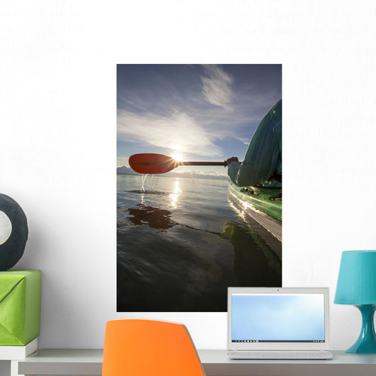 Evening sea kayaking Wall Mural