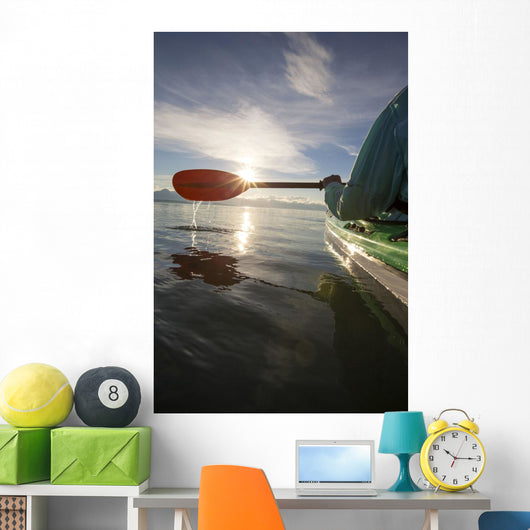 Evening sea kayaking Wall Mural