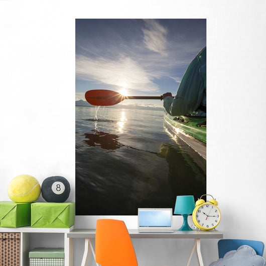Evening sea kayaking Wall Mural