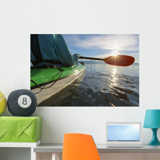 Evening sea kayaking Wall Mural