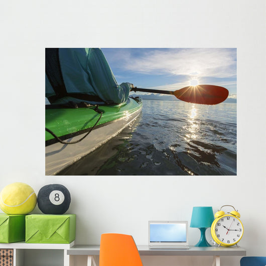 Evening sea kayaking Wall Mural