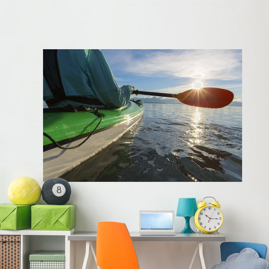 Evening sea kayaking Wall Mural