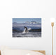 Composite A humpback whale breaches, leaping Wall Mural