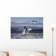 Composite A humpback whale breaches, leaping Wall Mural