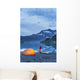 Man camping with a tent and kayak at Shoup Bay State Marine Park Wall Mural
